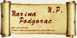 Marina Podgorac vizit kartica
